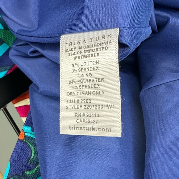 Trina Turk 'Rico' Floral-Print A-Line Mini-Skirt | Bengal Blue Multi | Women’s 6 - Picture 11 of 12